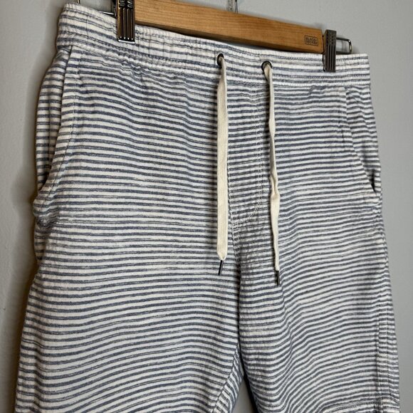 Men’s American Eagle Small Striped Blue White Shorts Drawstring - Picture 3 of 6